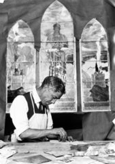 Stained glass window craftsman  USA  c 1915.