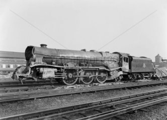 LMS steam turbine locomotive  No. 6202 after Harrow Station Accident 1952