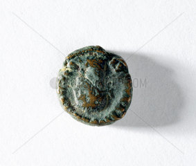 Small brass coin believed to depict Alexander the Great  330 BC.