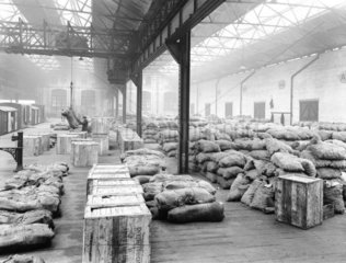 Warehouse at Oldham Road goods depot  Manchester  1924.