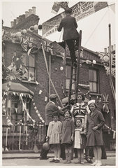 Street decorations for the coronation  London  1937.