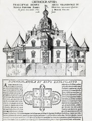 Tycho Brahe's Uraniborg Observatory  Denmark  1602.