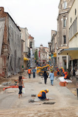 Bukarest  Rumaenien  Sanierungsarbeiten in der Altstadt