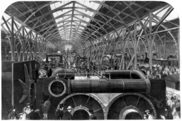 Machinery in Motion court  International Exhibition  London  1862.