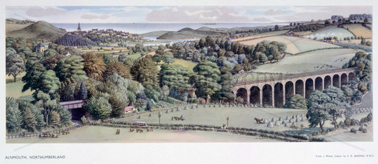 Alnmouth  Northumberland  BR (NER) carriage print  1948-1965.