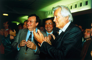 Three Nobel Prize winners at CERN  c1992.