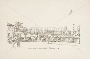 ‘Grand Fete  St James’ Park’  London  1 August 1814.