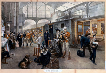 'Farewell!'  Waterloo Station  London  1897.
