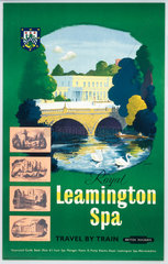 'Royal Leamington Spa'  BR (WR) poster  1950s.