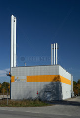 Unterhaching  Deutschland  Gebaeude des Geothermiekraftwerk Unterhaching