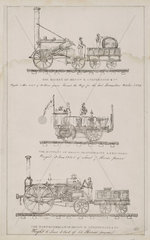 Three early locomotives  1831.