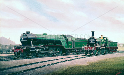 Two locomotives of the Great Northern Railway (GNR)  late 1920s.