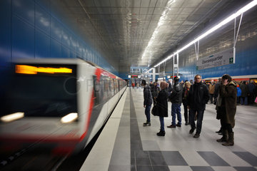 Hamburg  Deutschland  U-Bahnhof Ueberseequartier der Linie U4
