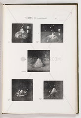 Photograph of milk drops falling into water by A M Worthington  1908.