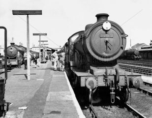 Steam locomotives at Cambridge Station  August 1958.