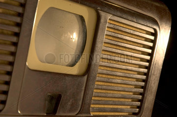 Detail of a Pilot TV 37 television receiver ('suitcase' set)  c 1948.