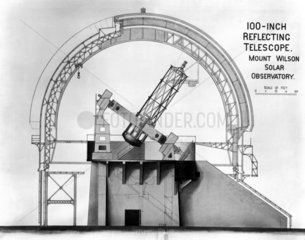 ‘100-inch Reflecting Telescope  Mount Wilson Solar Observatory’  c 1917.