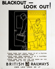 ‘Blackout - Look Out!’  railway poster  1939-1945.