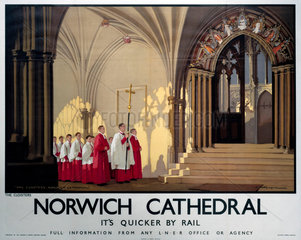 Norwich Cathedral  LNER poster  1923-1947.