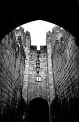 Alnwick Castle keep  Northumberland  January  2006.