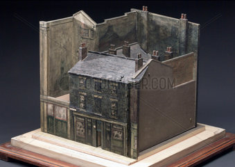 Model of a slum court off Preston Street  Liverpool  c 1910