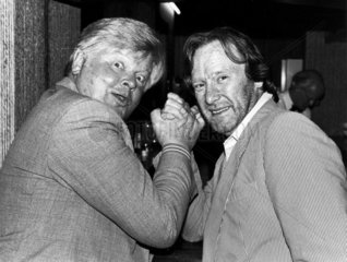 Benny Hill and Dennis Waterman  May 1986.