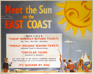 'Meet the Sun on the East Coast'  LNER poster  1923-1947.