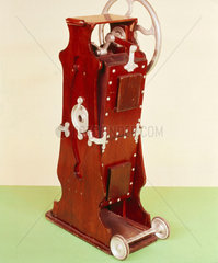 ‘Wizard’ hand-operated bellows domestic vacuum cleaner c 1911.