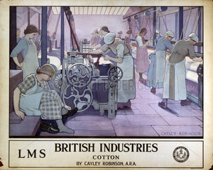LMS poster. British Industries - Cotton by Cayley Robinson  1924.