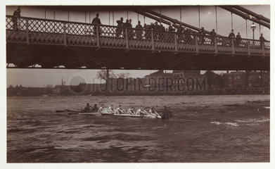 The Boat Race  River Thames  London  c 1910.