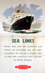 'Sea Links'  BR (SR) poster  1953.