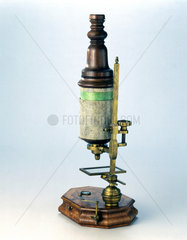 Marshall type compound microscope  late 17th-early 18th century.