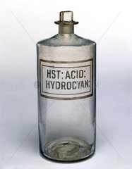 Bottle for hydrocyanic acid  late 19th century.