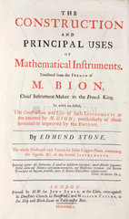 Title page to Bion’s book on mathematical instruments  1723.