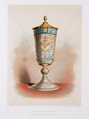 Enamel and silver goblet  Russian  1876.