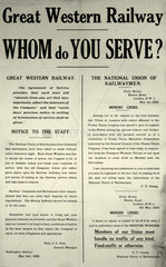 ‘Whom do you Serve?’  GWR notice  1926.