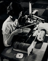 English Electric MRI Division: Female operator on pantograph  1962.