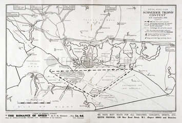 Route of the Schneider Trophy contest  Hampshire  September 1931.