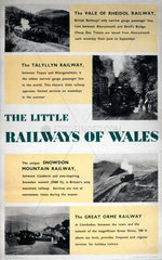'The Little Railways of Wales'  BR poster  1955.