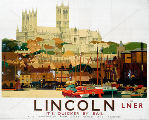 ‘Lincolnshire - It’s Quicker by Rail’  LNER poster  1924.