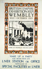 ‘British Empire Exhibition'  LNER poster  1925.