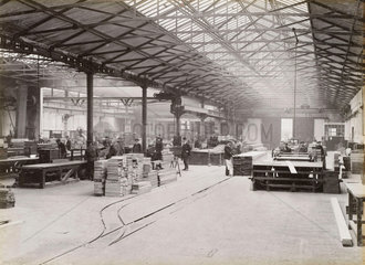 Timber workshop at Doncaster works  South Yorkshire  c 1916.