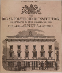 The Royal Polytechnic Institution  London  1851.