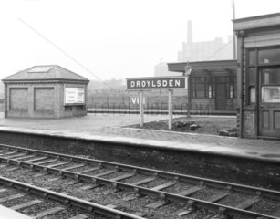 Platform at Droylsden Station  Greater Manchester  4 November 1929.