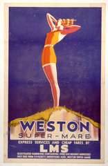 ‘Weston-super-Mare’  LMS poster  c 1930s.