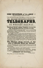 Advertisement by Great Western Railway telegraph services  1845.