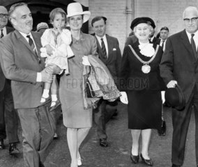 Prince Rainier and Princess Grace with the Lady Mayoress  Liverpool  1967.