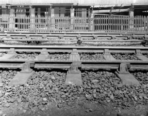 Track with steel sleepers  England  1933. P