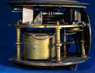 Detail of large orrery with eight-day clock by Charles Butcher  1733.
