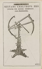 Tycho Brahe’s sextant for use by single observer  c 1577.